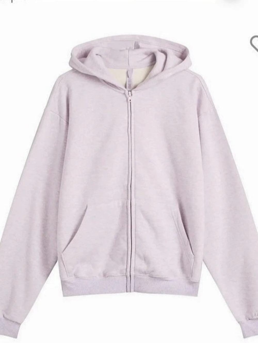 SKIMS, Cotton Fleece, Classic Zip Up Hoodie, Purple Heather, Medium